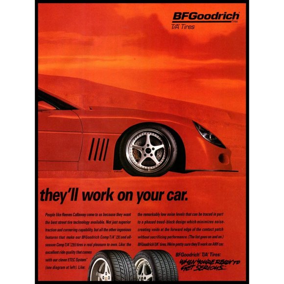 1995 BF Goodrich Tires SCCA Calloway 2 Page Vintage Print Ad Stock Car Wall Art - Picture 3 of 3